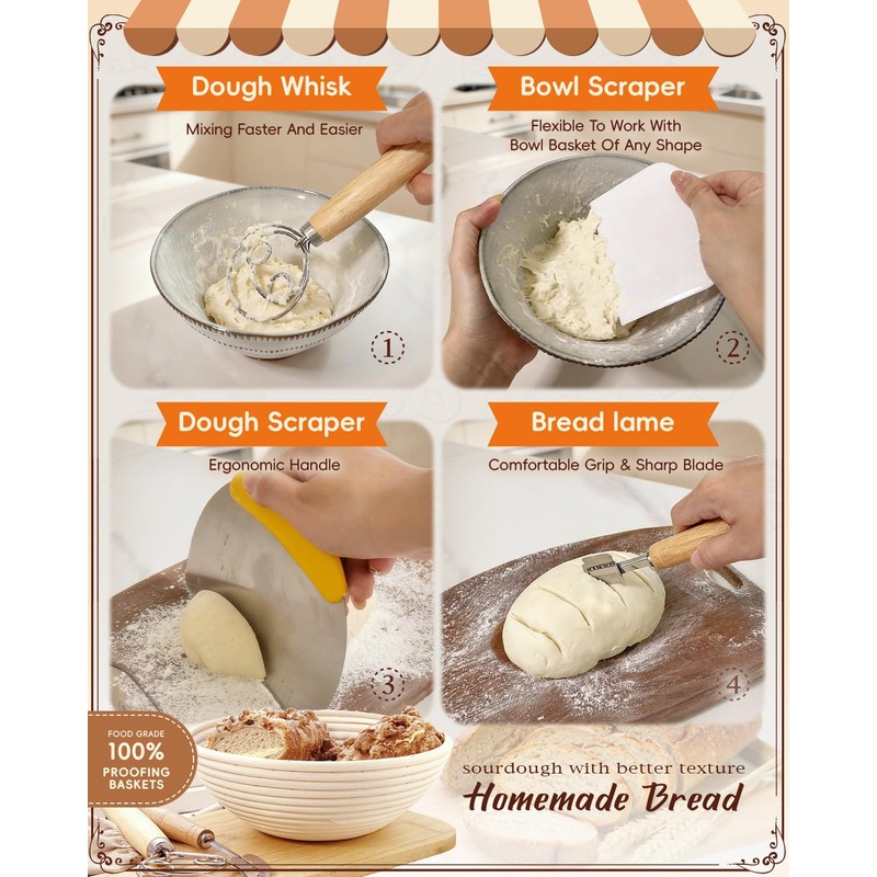 RYMTOX Complete Sourdough Starter Kit with Manual | Easy to