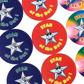 175 Smiley Star Of The Day School Praise Teachers Reward Stickers 37mm Primary Teaching Services