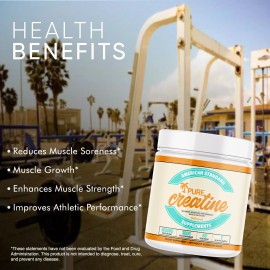 American Standard Supplements Creatine Monohydrate Micronized Powder, Unflavored, 300 gram, 60 servings