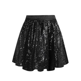 MYSSUCI Women's Glitter Skirt, black