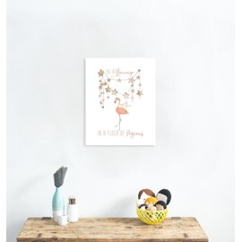 Be A Flamingo in A Flock of Pigeons 16x20 Inch Print, Graphic Design Print, Be A Flamingo Wall Quote Inspirational Wall Home Decor Art Decals Medium Fuchsia Pink