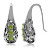 Silvershake 3 Stone Natural Peridot 925 Sterling Silver Victorian Style