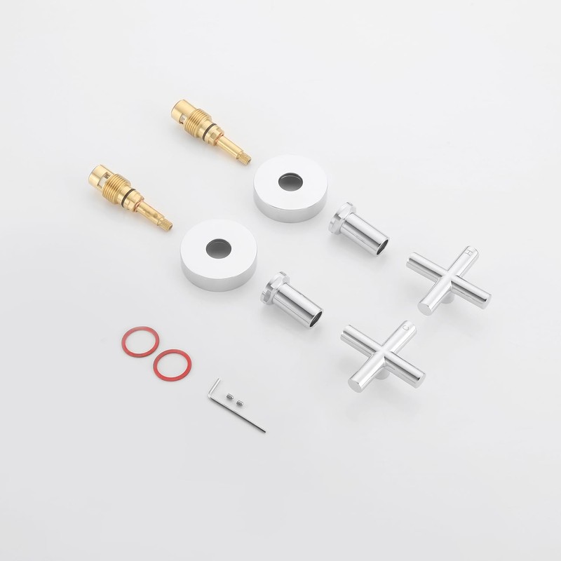 Decaura Shower Mixer Taps 1/4 Turn Twin Tap Cross Handles
