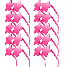 Morcheiong 10/20/30/40 Pack Star Sunglasses Colorful Rimless Sunglasses, Cool Pool Wedding Party Favor Pentagram Glasses (10, rose red)