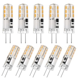 DiCUNO G4 LED Bulbs 12V 1.2W T3 10W Halogen Bulbs Replacement, JC Type G4 Bi-Pin Base Light, Non-dimmable, Warm White 3000K, 120 LM for Landscape, Under Cabinet/Counter, RV Lighting, 10-Pack