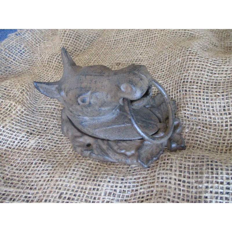 Large CAST IRON Horse Head Ring Hitching Post Barn Holder