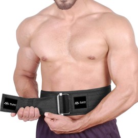 Flexi Muscles - Qucik-Lock Gym Belt for Power Lifting (Red, L)