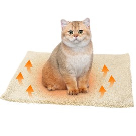 SPORWAY Self-Heating Blanket for Cats, Dogs, Electric Blanket, Heat Mat, Cat Blanket, 60 x 45 cm, Heat Blanket, Cat Bed, Self-Warming Cat Blankets, Washable Dog Thermal Blanket (White)