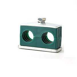SUPERTOOL Pipe Clips 2Pcs Hydraulic Pipe Clamp Standard Double Holes Plastic Pipe Clamps for Metallurgy, Petroleum, Chemical Industry (Outer Diameter:13.5MM)