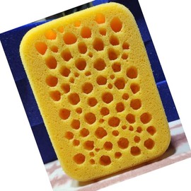 Grout Sponge 3D Bubbles Circles Design Yellow 7.5x5.5x2 in ASMR Sponge with Unique Bubbles Pattern, fun Accessory for ASMR