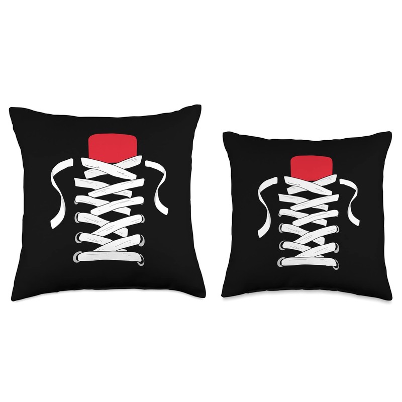 Shoelaces white trainer design gift Throw Pillow