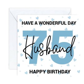 happy 75 75th Birthday Husband Card age (envelope included)