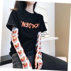 BESPORTBLE 4pcs Flower Print Summer Arm Sleeves UV Protection Mesh Cuff Guard Breathable Elastic Arm Covers for Women for Outdoor Riding Shopping Patterns