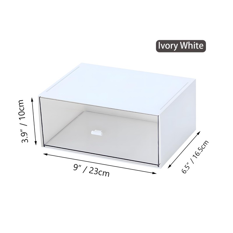 OSteed Desktop Stackable Storage 1 Drawer, White Plastic Stationery Drawer