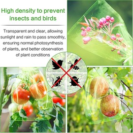 AUTENS 20PCS Reusable Fruit Protection Bags, Garden Orchard Netting Protector, Breathable Mesh Drawstring Bags for Fruits Vegetables, Netting Bags Protect Fruits from Pest Birds, Plant Covers