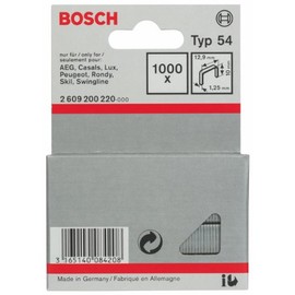 Bosch 2609200220 Fine Wire Staple, Silver, 10 x 12.9 mm, Set of 1000 Piece