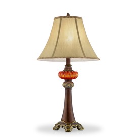 OK Lighting OK-4283T 30.50" H Gold Amber Table Lamp
