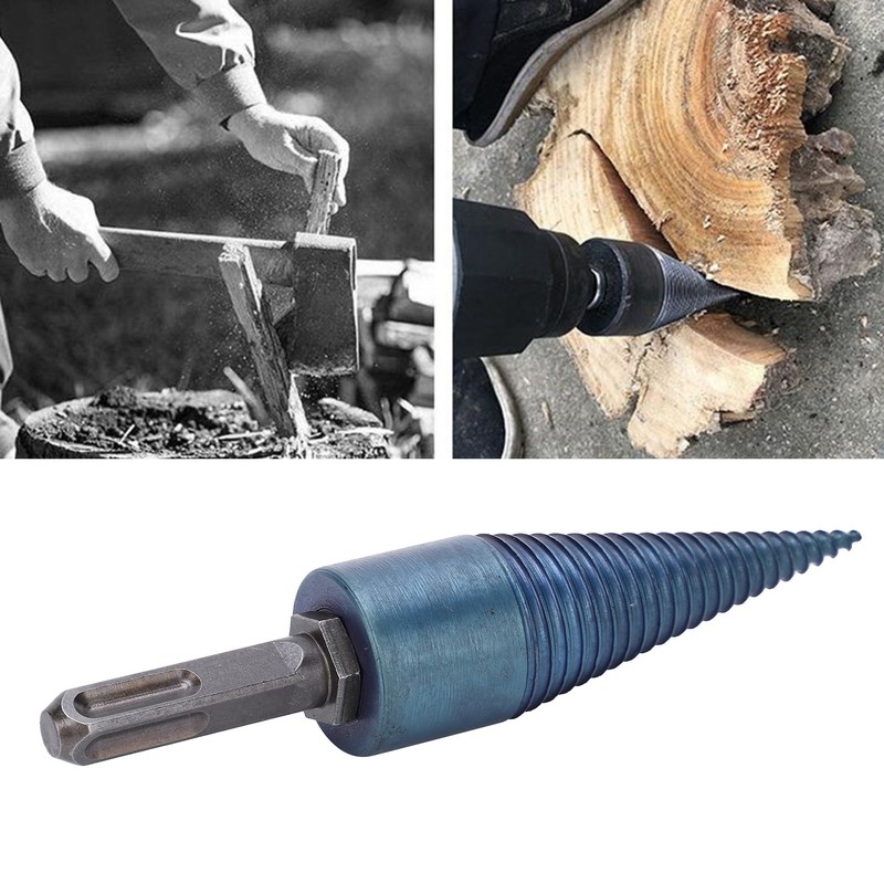 Screw Cone Drill Bit Square Shank Firewood Splitter Drilling Wood