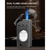 Torch Lighter with Cutter,FANKAI Cigar Lighter Double Jet Flame Refillable
