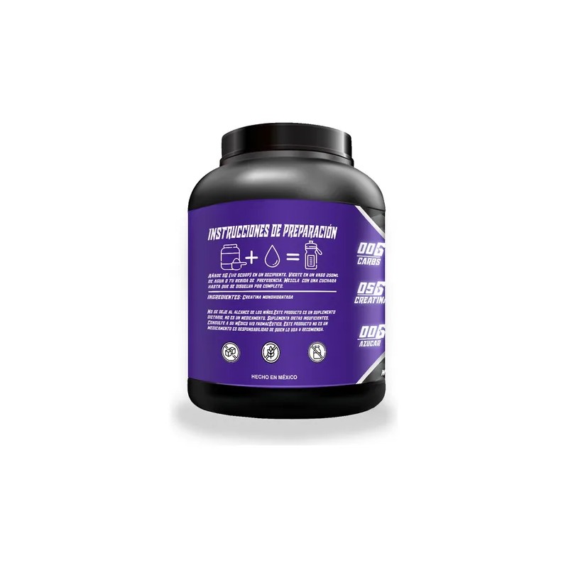 Suplemento Creatina Monohidratada Wolf 1 Kg 200 Servicios