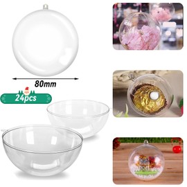 Yeelan Clear Plastic Acrylic Fillable Transparent Ornament Ball, Suitable for Weddings, Christmas, Home Decor