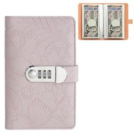 Bill Piggy Bank Money Management Pouch 24 Cash Envelopes 4 Card Storage File Combination Lock Piggy Book Work Waterproof for Adults and Kids Saving Plan Disaster Supplies (Wisteria Purple)