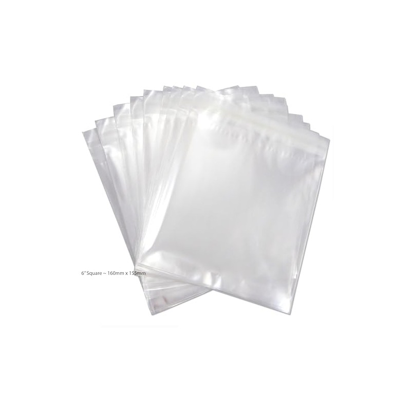 Cellophane Bags Self Seal 160mm x 155mm - 6" Square