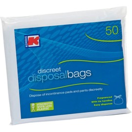 Kordis Large Adult Incontinence Disposal Bags - 5 x 50 Bags. Fragranced Nappy Sacks With Tie Handles - Disposable & Discreet. Hygienic Waste Disposal Of Incontinence Pads. 250 Bag Count - 32 x 42cm