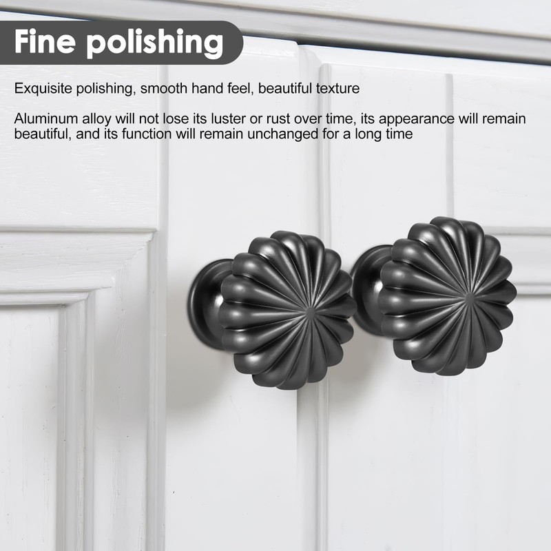 ZONJIE 12 Pack Black Cabinet Knobs Black Drawer Knobs, Single