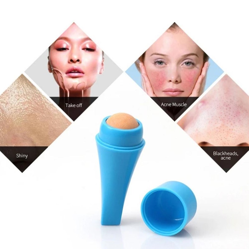Portable Oil Absorbing Volcanic Face Roller Shrink Pores Oil Control