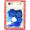 Tara Girls Self Hinge Flower Barrettes - Blue & White
