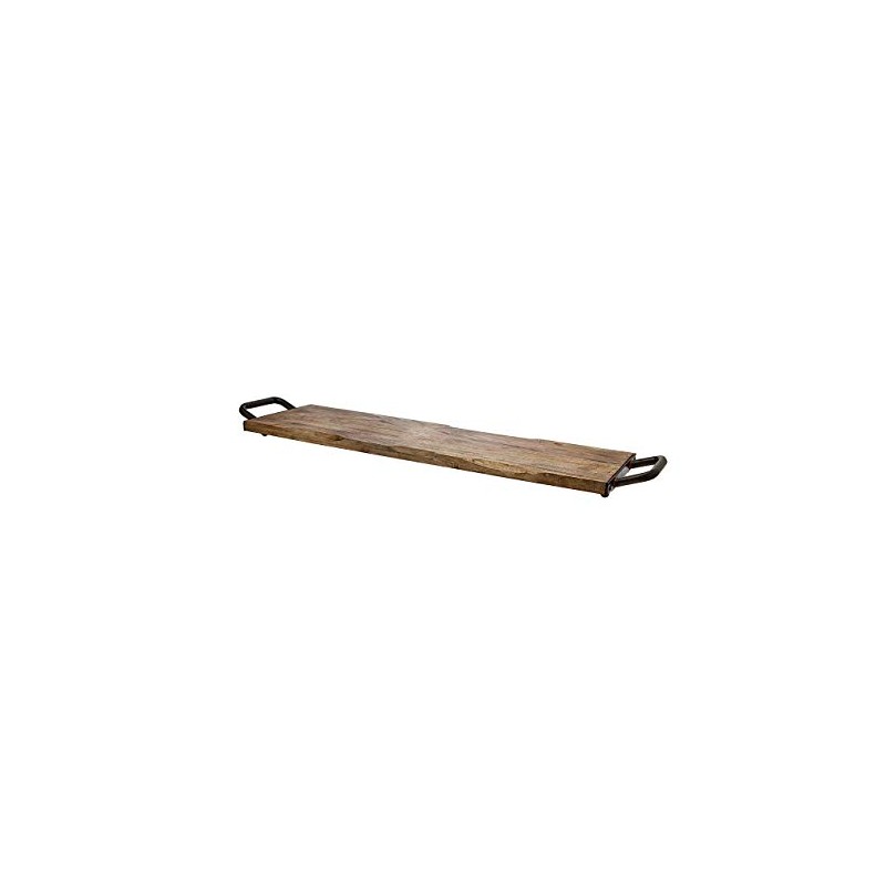 Godinger Wood Serving Tray, Charcuterie Platter Cheese Board with Metal