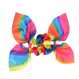 OATIPHO 2pcs Rainbow Rabbit Ear Hair Tie Ponytail Holders Tassel Hair Accessory for Women Girls