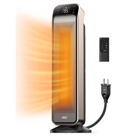 Dreo Space Heater Indoor, 25" 11.5ft/s Fast Portable Room Heater with Remote and Anti-Burn Plug, 3 Modes, Overheating & Tip-Over Protection, Electric Heaters for Indoor Use Large Room, Bedroom, Gold