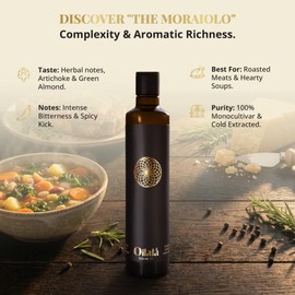 Oilala Extra Virgin Olive Oil, Robust Flavor, 2022 Gold Medal NYIOOC! filtered,Italian Family Farm Puglia, Italy, 2023/24 Harvest, Polyphenol rich, 500ml (16.9 FL Oz) (Moraiolo)