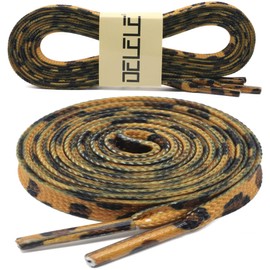 DELELE Leopard Print Flat Shoelaces: Brown Sneakers Shoe Laces 55 inch 2 Pair
