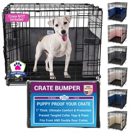 Pet Dreams Dog Crate Bumper - Comfy Liner & Dog Tail Protector for Inside Crate, Fits iCrate Cages 18, 24, 30, 36, 42, 48 Inches (Grey, XX-Large, 48")