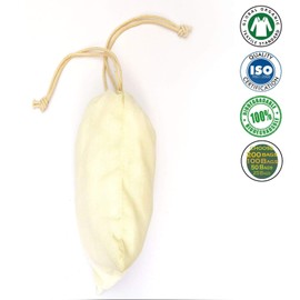 Eco Green Textiles Organic Cotton Bags, Biodegradable and Reusable Premium Quality Muslin Drawstring Bags (Pack of 50 - Size 3" X 4" -S)