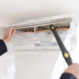 Clear, Easy to Use, Air Conditioner, Cleaning Cover, Washing, Sheet, Wall Hanging, Steam Cleaner, Compatible with CREEKS (Improved Version, Transparent)