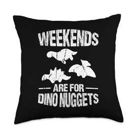 Dino Chicken Nugget Dinosaur Nugs Veggie Funny Throw Pillow, 18x18, Multicolor