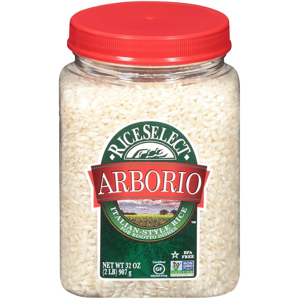 RiceSelect Arborio Rice, Risotto Rice, Gluten-Free, Non-GMO, 32 oz (Pack of 4 Jars)