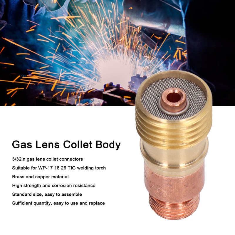 5Pcs 3/32in Gas Lens Collet Body Metal Welding Connector Replacement