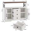 YGEOMER Buffet Cabinet Sideboard Farmhouse Coffee Bar with 3 Drawers