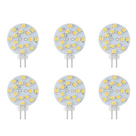 Makergroup 12V G4 LED Bulb 3W Bi-Pin LED Disc Light Bulb 20-30 Watt Equivalent Daylight White 6000K for Puck Lights in RV Trailers Campers Automotive Marine Landscape Lighting 6pcs