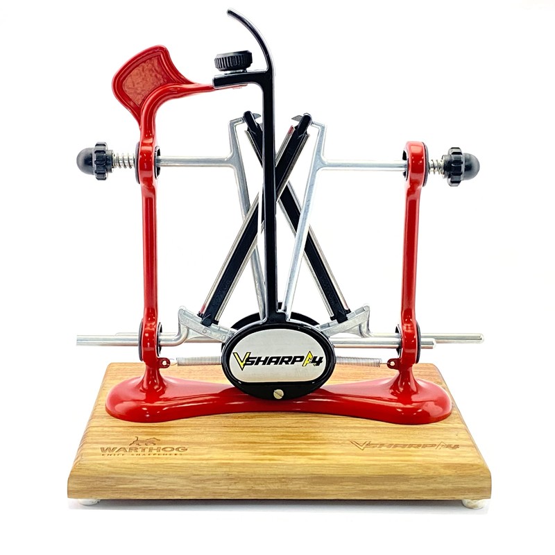 Warthog V-Sharp Elite Knife Sharpeners with Deluxe Wooden Base, 325