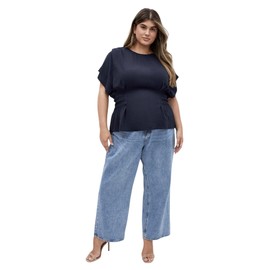 City Chic Women's Plus Size Top-Cara, Navy, 26