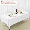 Showgeous White Tablecloths Rectangular Polyester Tablecloth for 6ft Rectangle Tables