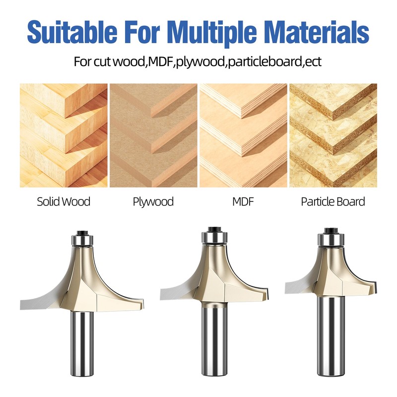 HUHAO 15/16" Radius Roundover Router Bit 1/2 Inch Shank,Edge Forming
