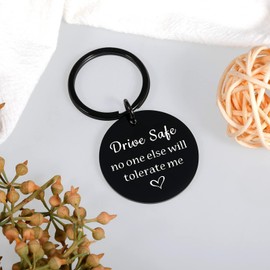 Sweetest Day Christmas Gifts for Him Her Boyfriend Gifts Drive Safe Keychain for Him Husband Birthday Gift Anniversary for Men Iron 6th Anniversary for Him 11th Anniversary Steel Gifts I Love You Gift