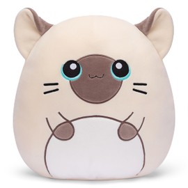 PLAYNICS Original 12-inch Large Siamese Cat Plush Pillow Stuffed Animal Toy,Size Big Cute Soft Hugging Cuddle Plushie,Gift for Kids